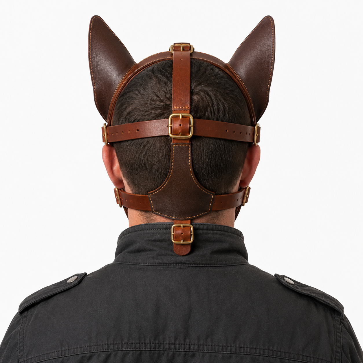 Handmade Real Leather Rottweiler Dog Mask Full Face Pup Hood
