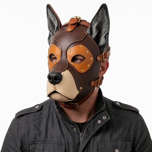 Full-Face Rottweiler Pup Hood, second view