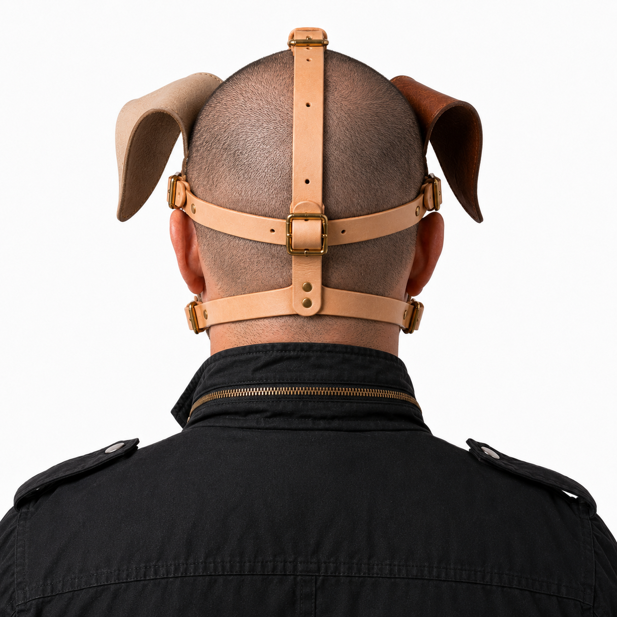 Real Leather Pit Bull Dog Mask — Genuine Leather Full Face Animal Mask,