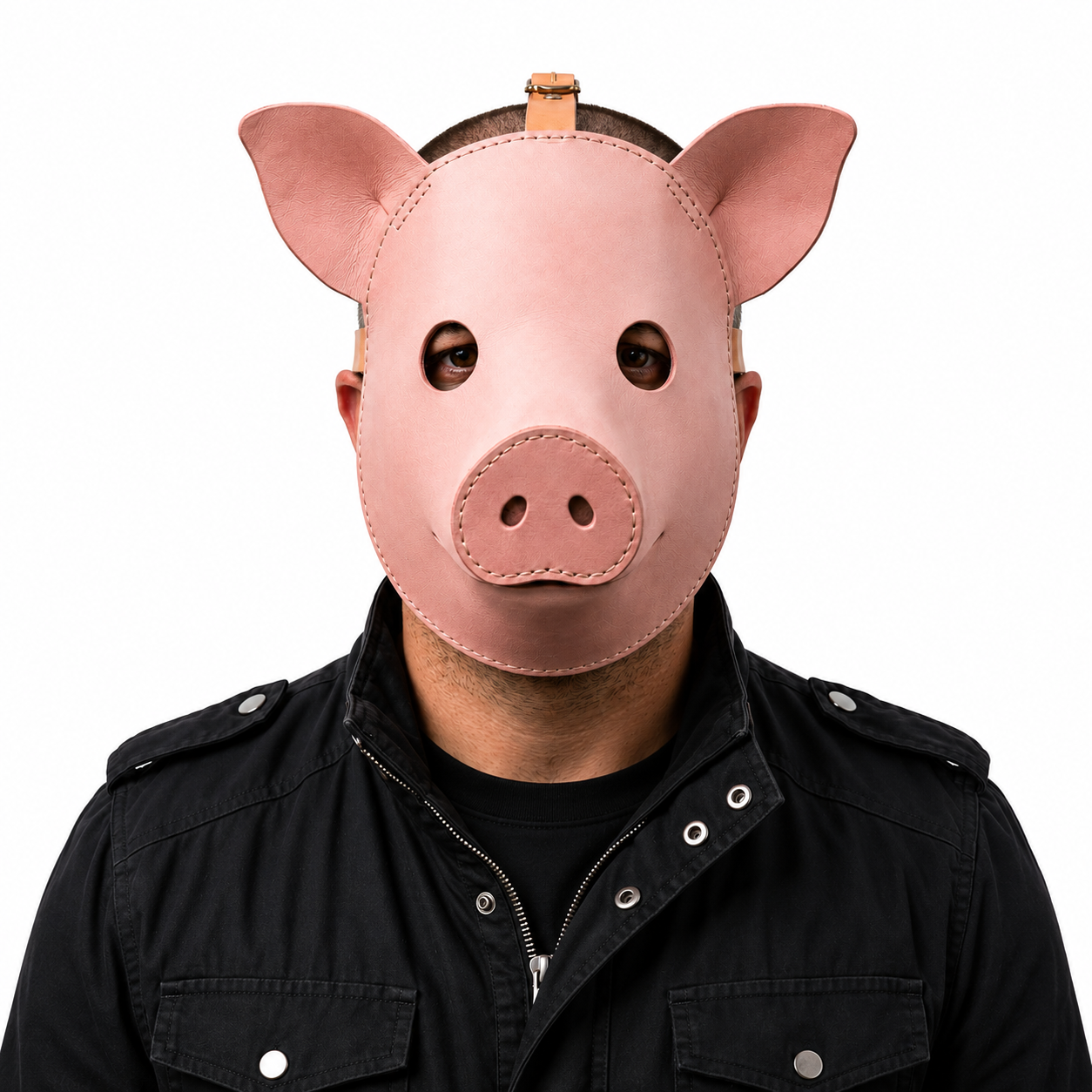 Handmade Real Leather Pig Mask Full Face Animal Head Mask