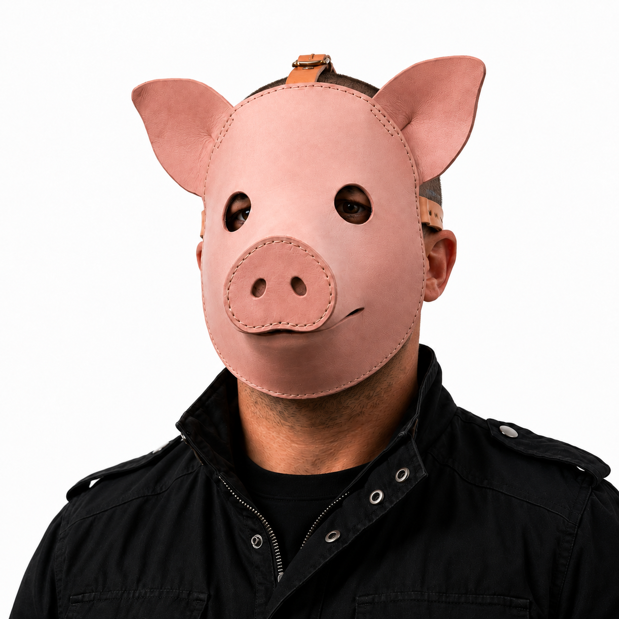 Handmade Real Leather Pig Mask Full Face Animal Head Mask