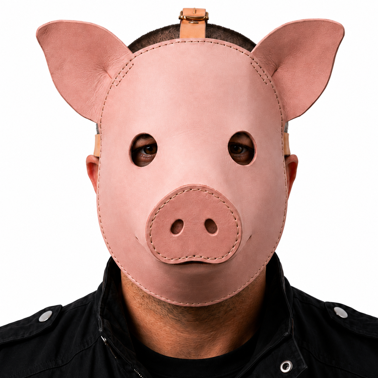 Handmade Real Leather Pig Mask Full Face Animal Head Mask
