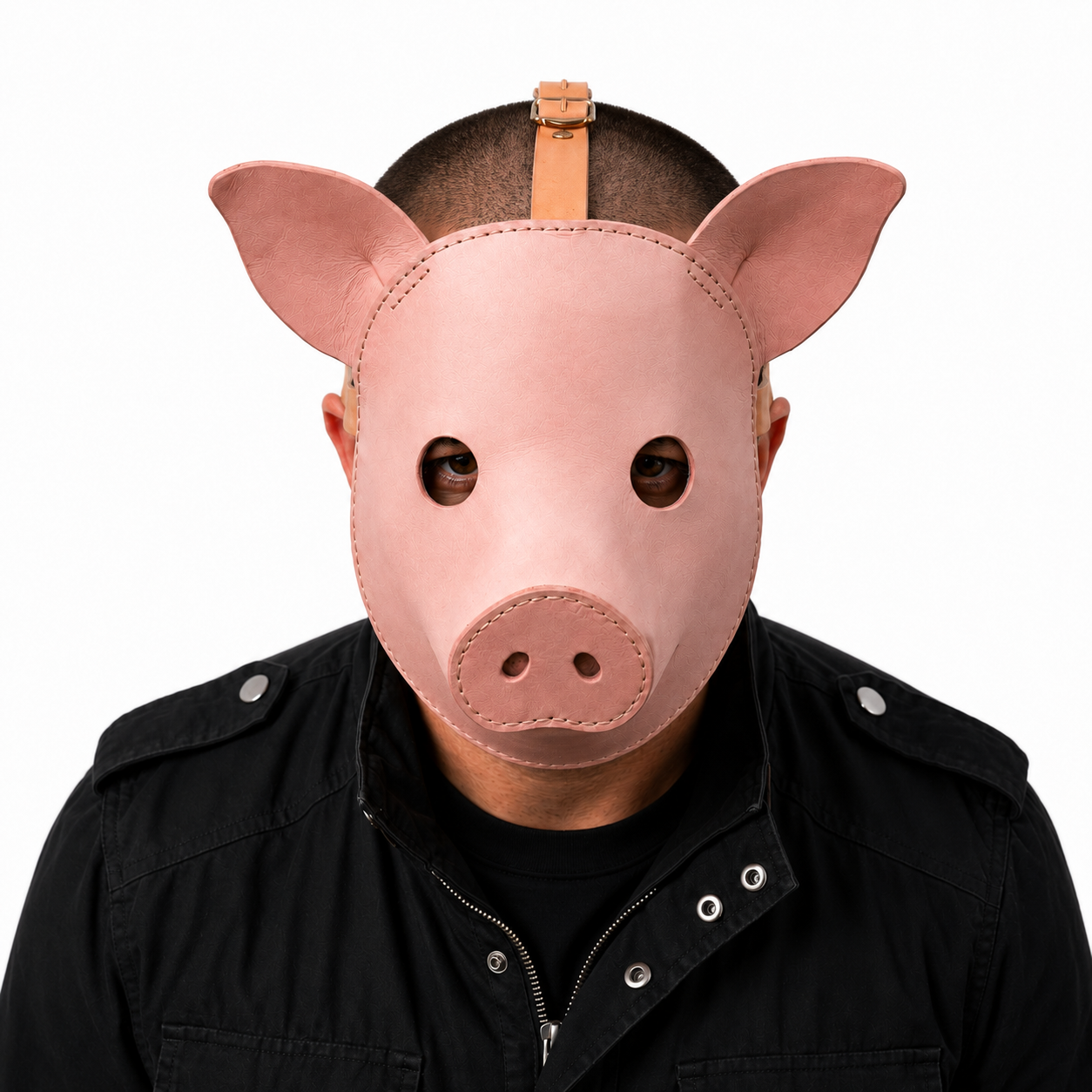 Handmade Real Leather Pig Mask Full Face Animal Head Mask