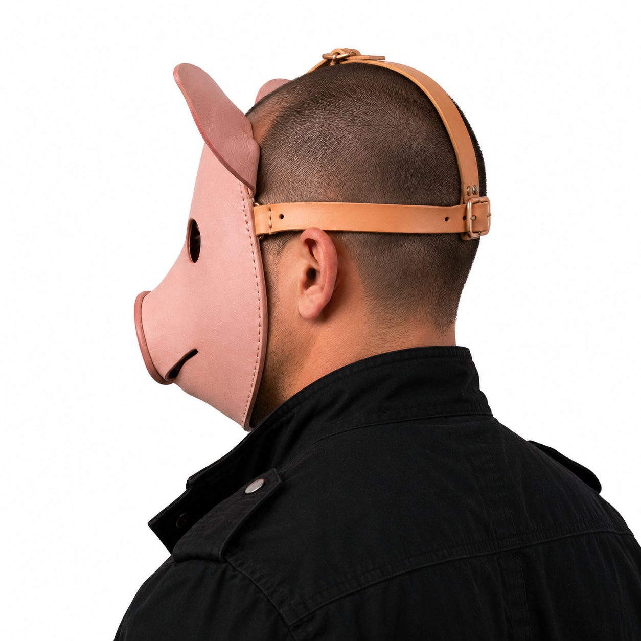 Handmade Real Leather Pig Mask Full Face Animal Head Mask
