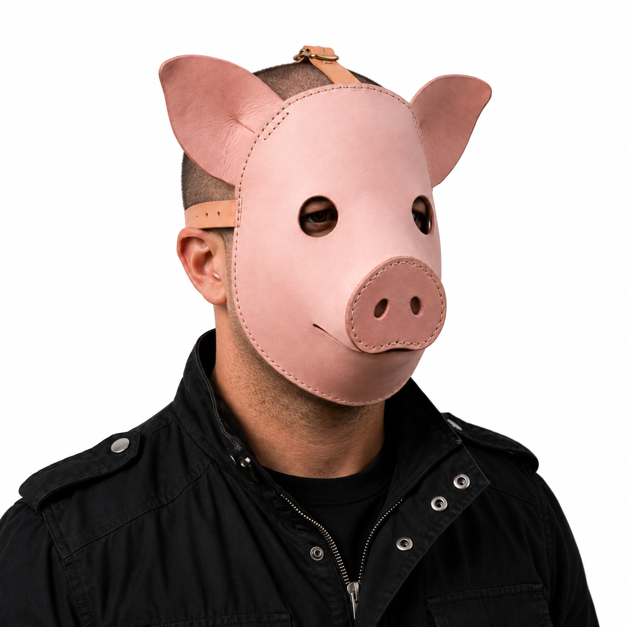 Handmade Real Leather Pig Mask Full Face Animal Head Mask