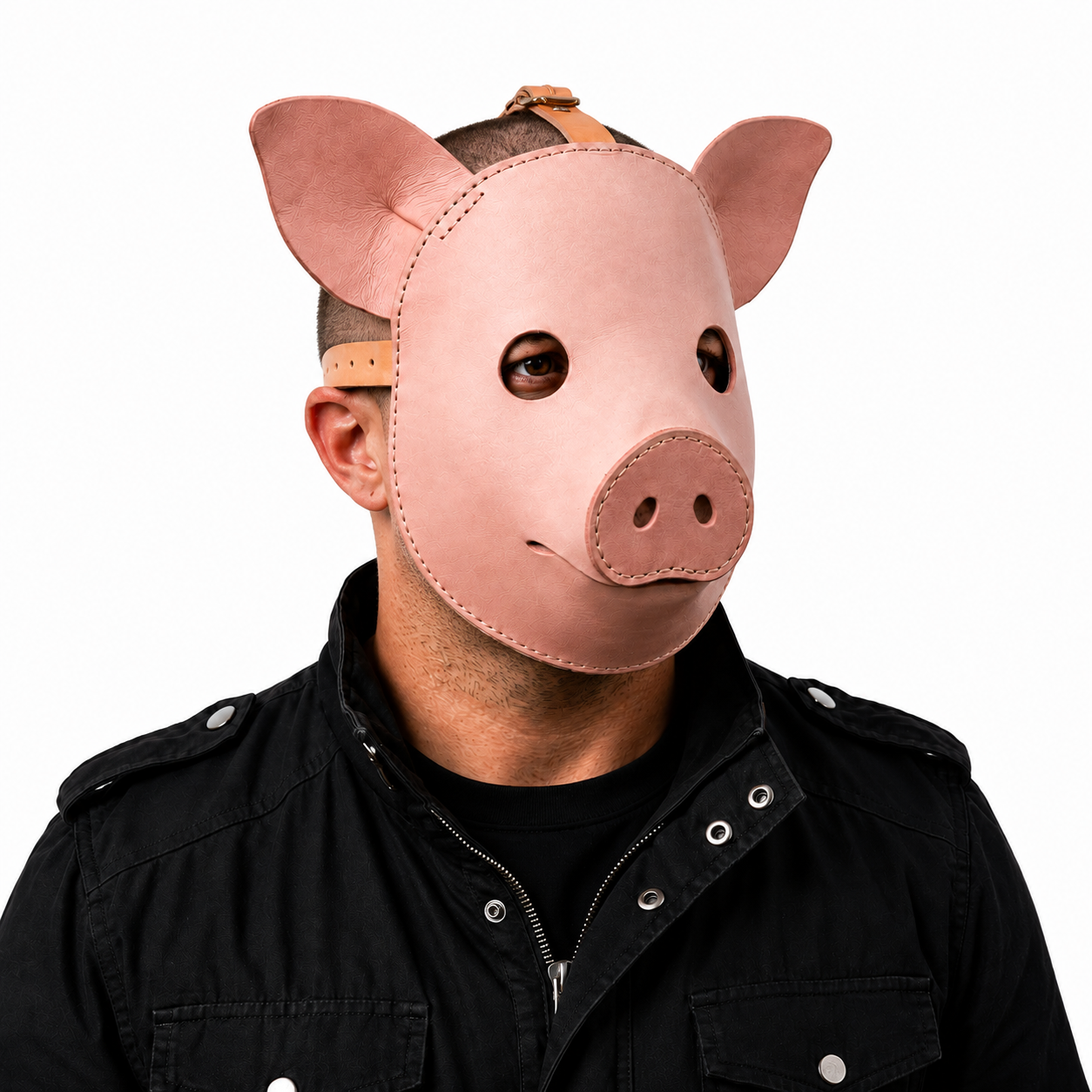Handmade Real Leather Pig Mask Full Face Animal Head Mask