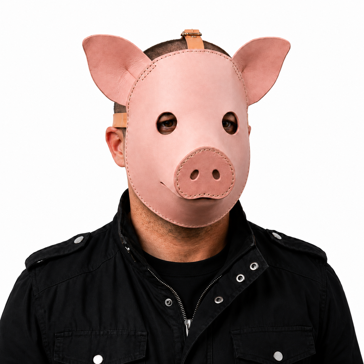 Handmade Real Leather Pig Mask Full Face Animal Head Mask