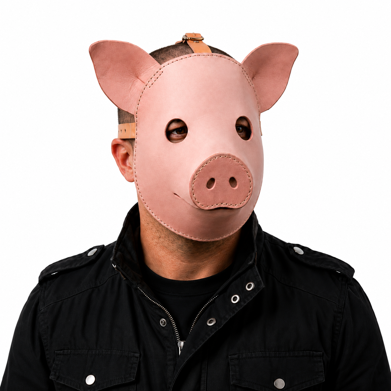 Handmade Real Leather Pig Mask Full Face Animal Head Mask