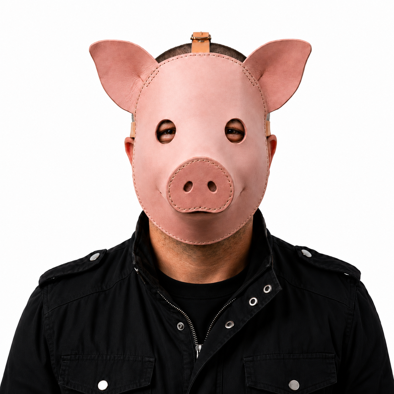Handmade Real Leather Pig Mask Full Face Animal Head Mask