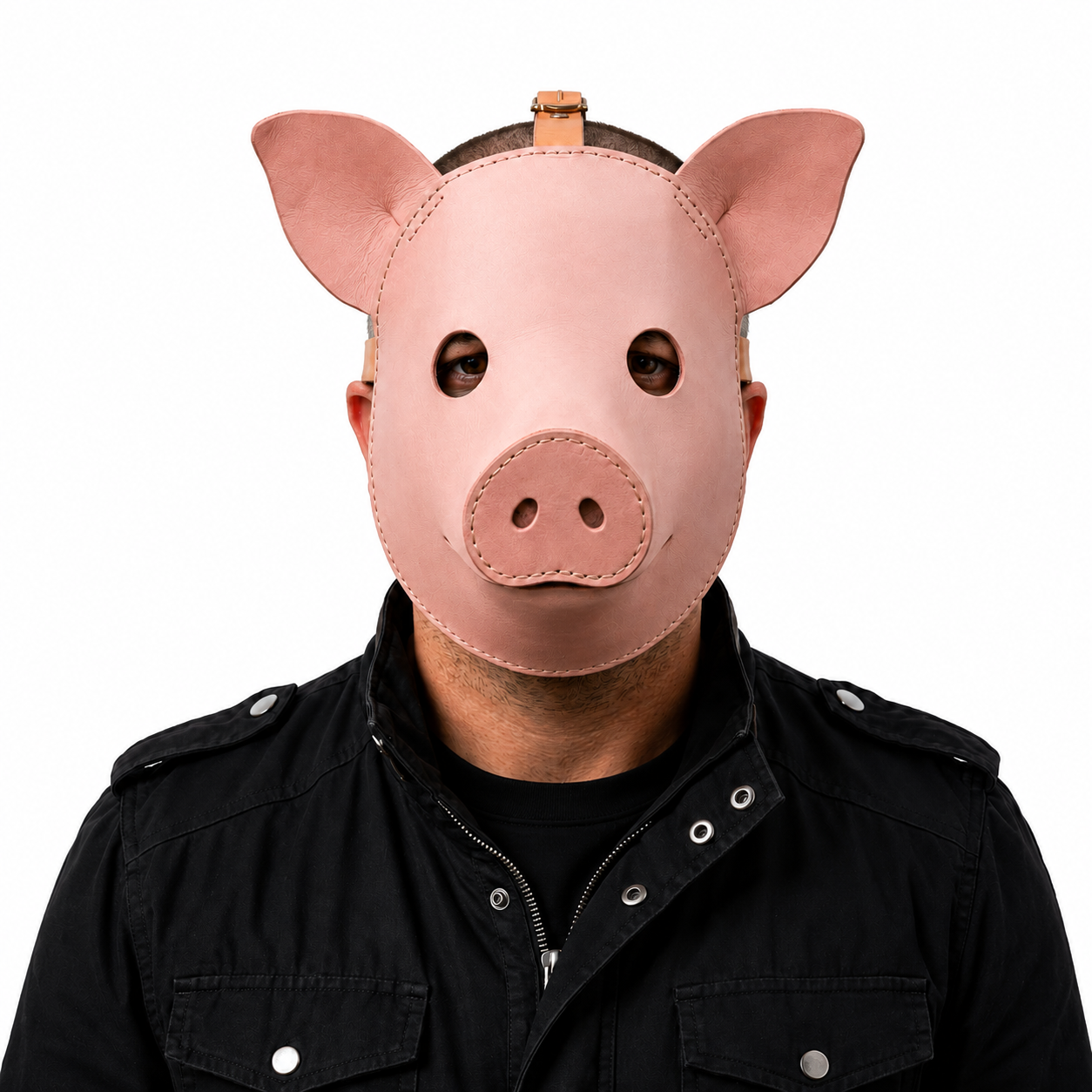 Handmade Real Leather Pig Mask Full Face Animal Head Mask