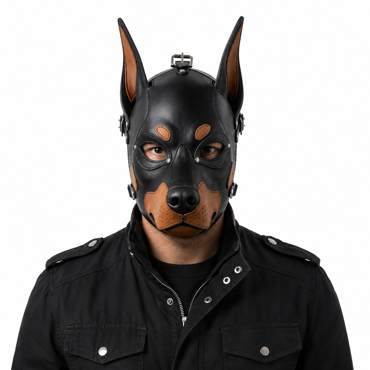 Doberman Leather Mask - 100% Pure Leather, Halloween costume
