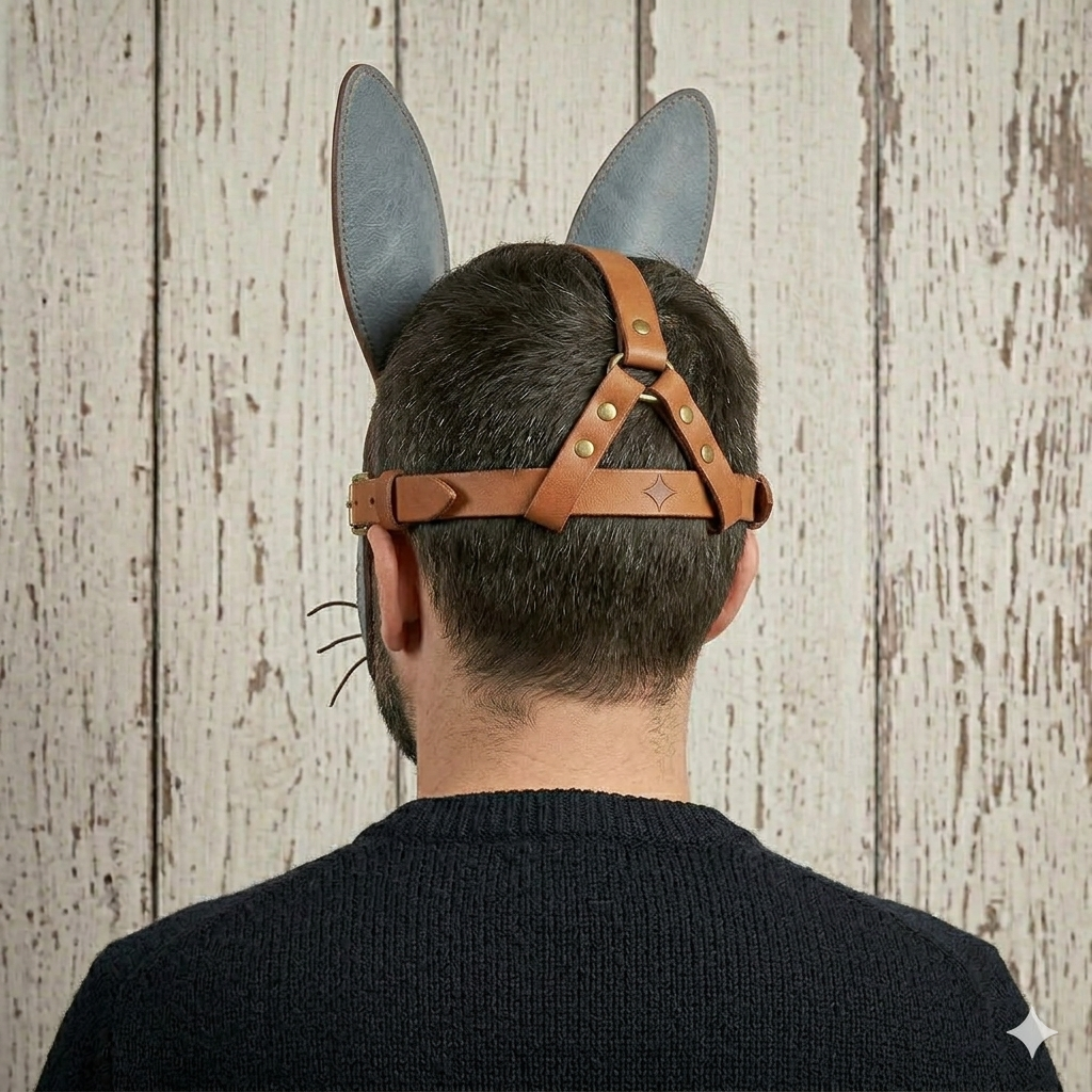 Blue Bunny Rabbit Mask with Pink Ears – Costume & Masquerade Face Mask